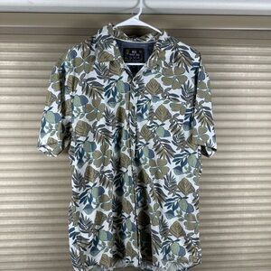 Vibrant Green and Blue Casual Button Down Shirt